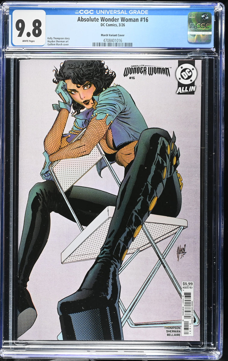 ABSOLUTE WONDER WOMAN #16 CGC 9.8 GUILLEM MARCH 1st PRINT COVER-B