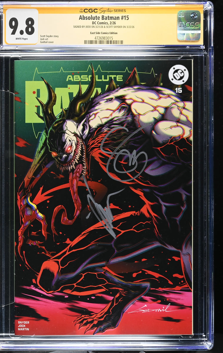 ABSOLUTE BATMAN #15 CGC SS 9.8 COTT SNYDER & JOCK SIGNED GODTAIL