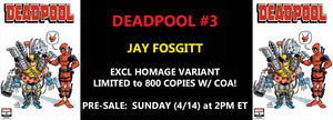 Deadpool 3 Jay Fosgitt Skan Srisuwan Wolverine Virgin Variant DC Comics Marvel Comics Spider-man X-Men Batman Joker East Side Comics Virgin Exclusive