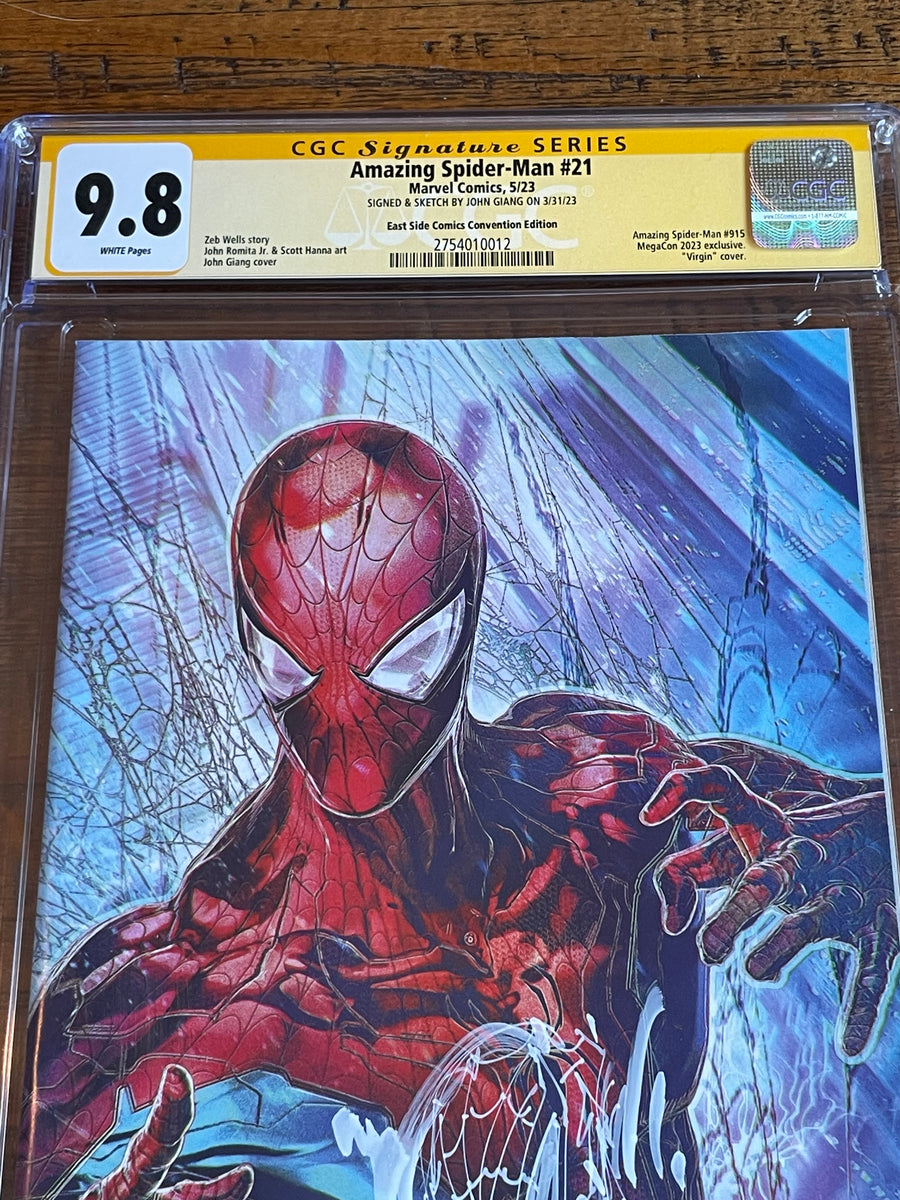 AMAZING SPIDER-MAN #21 CGC SS 9.8 JOHN GIANG REMARK SKETCH MEGACON