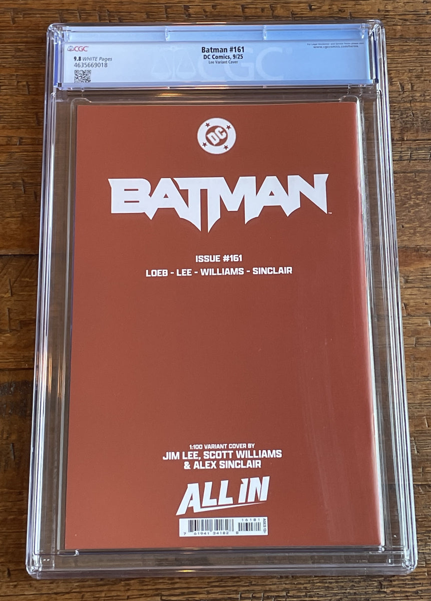 BATMAN 161 CGC 9.8 JIM LEE 1100 RI INCENTIVE VIRGIN