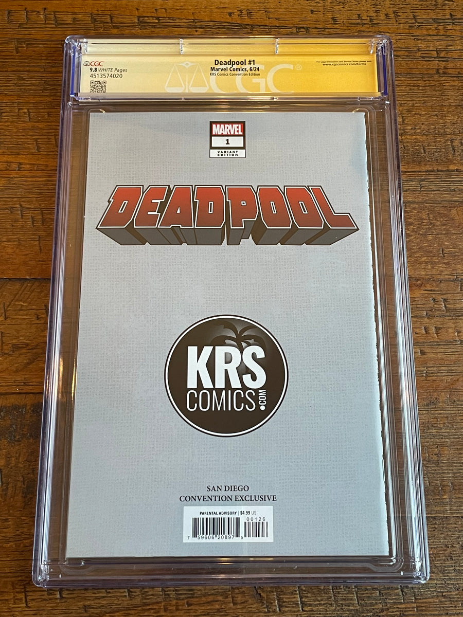 DEADPOOL #1 CGC SS 9.8 TODD NAUCK SIGNED WOLVERINE SDCC EXCL WHITE