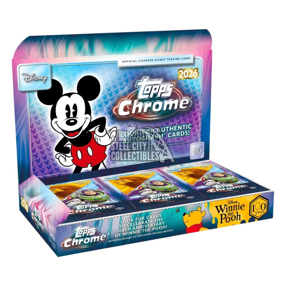 2026 TOPPS DISNEY CHROME HOBBY BOX (12-PACKS / 72 TRADING CARDS
