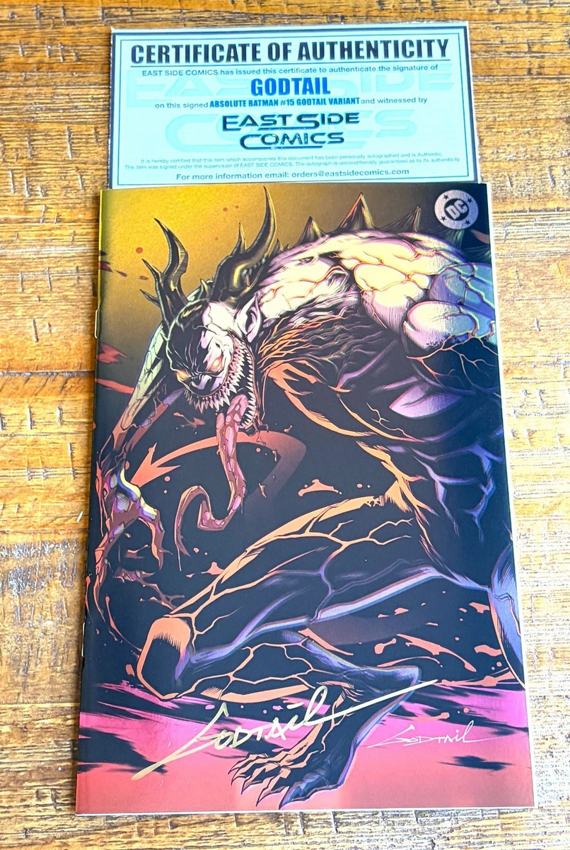 ABSOLUTE BATMAN #15 (2nd PRINT) GODTAIL SIGNED COA GOLD FOIL