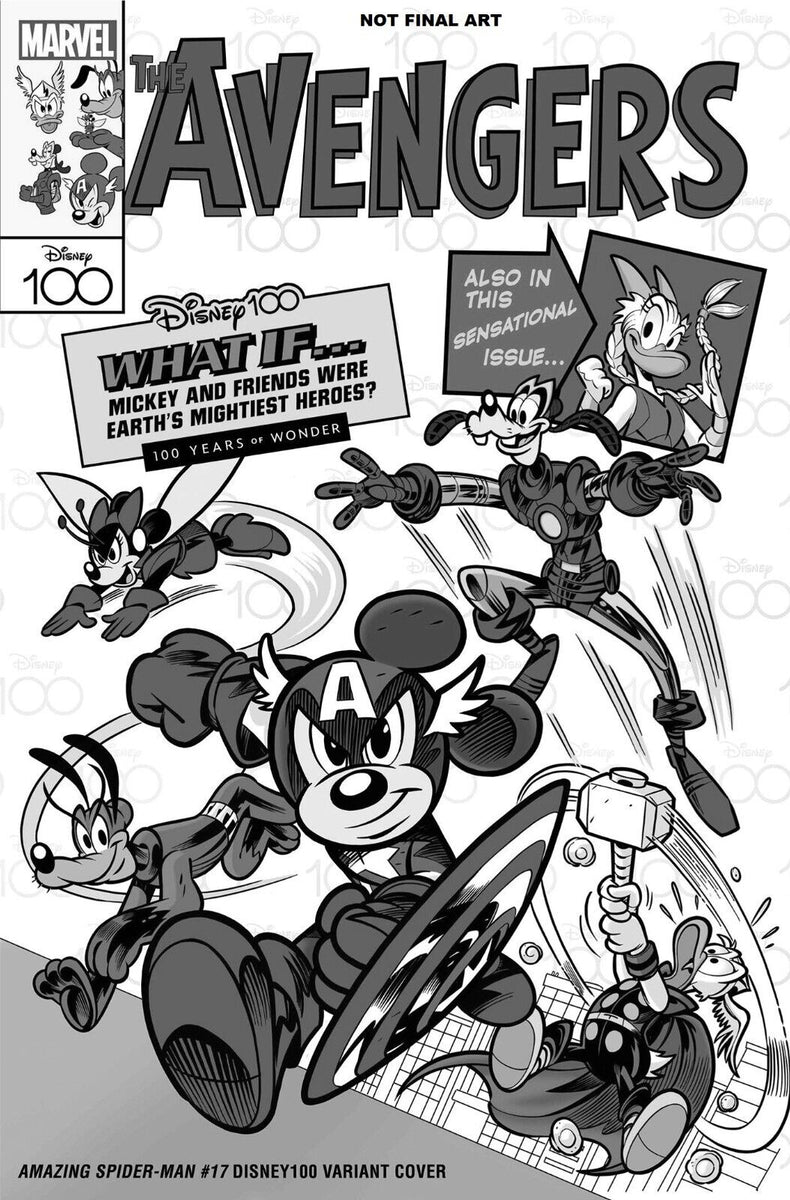 AMAZING SPIDER-MAN #17 PASTROVICCHIO 1:100 DISNEY 100 RI B&W INCENTIVE ...