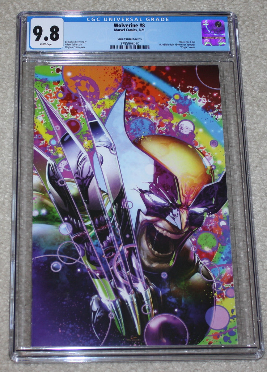 WOLVERINE #8 / #350 CGC 9.8 CLAYTON CRAIN BLACK LIGHT VIRGIN VARIANT-C VENOM