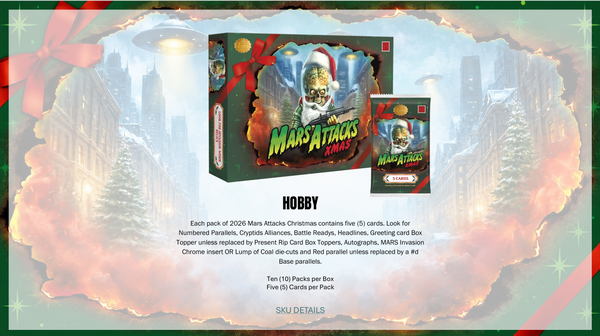 2026 TOPPS MARS ATTACKS CHRISTMAS HOBBY BOX (10-PACKS / 50 TRADING CARDS)