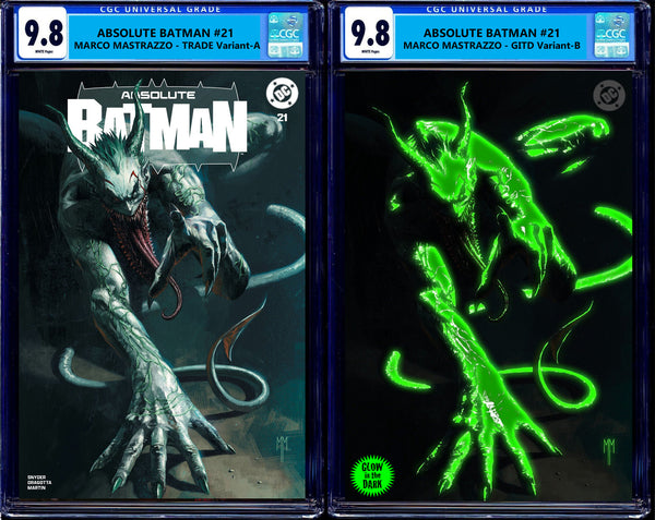 Absolute Batman #21 Marco Mastrazzo Rafa Sandoval Two Face Penguin First Print InHyuk Lee Ben Oliver Scarecrow Nick Dragotta Scott Snyder Joker Jock Catwoman Harley Quinn Foil Joker Wolverine Deadpool Virgin Variant DC Comics Marvel Comics Spider-man X-Men Batman Joker East Side Comics Virgin Exclusive