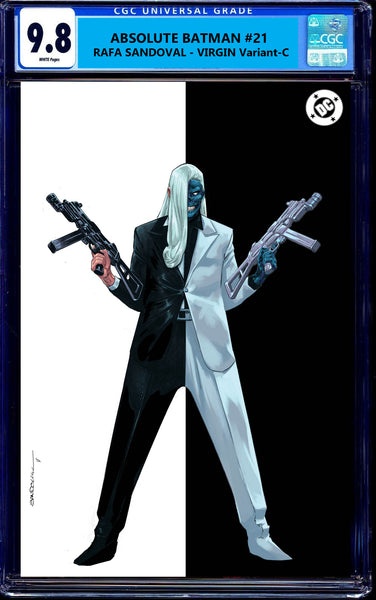 Absolute Batman #21 Rafa Sandoval Marco Mastrazzo GITD Glow in the Dark Natali Sanders Two Face Penguin First Print InHyuk Lee Ben Oliver Scarecrow Nick Dragotta Scott Snyder Joker Jock Catwoman Harley Quinn Foil Joker Wolverine Deadpool Virgin Variant DC Comics Marvel Comics Spider-man X-Men Batman Joker East Side Comics Virgin Exclusive