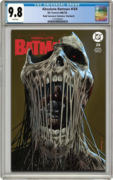 Absolute Batman #23 Rafa Sandoval Marco Mastrazzo GITD Glow in the Dark Natali Sanders Two Face Penguin First Print InHyuk Lee Ben Oliver Scarecrow Nick Dragotta Scott Snyder Joker Jock Catwoman Harley Quinn Foil Joker Wolverine Deadpool Virgin Variant DC Comics Marvel Comics Spider-man X-Men Batman Joker East Side Comics Virgin Exclusive
