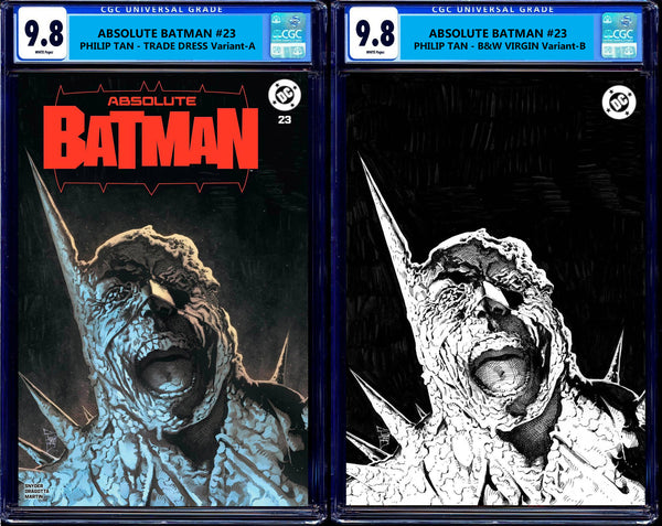 ABSOLUTE BATMAN #23 CGC 9.8 PHILIP TAN EXCL B&W & TRADE CLAYFACE VARIANT OPTIONS LTD 300