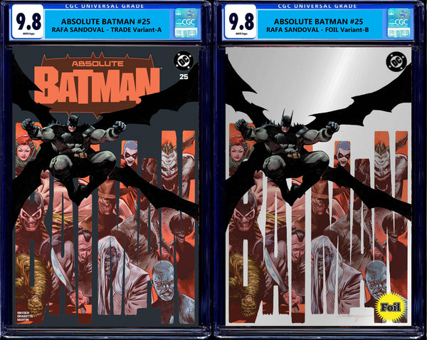 Absolute Batman #25 NYCC Ben Oliver Rafa Sandoval Glow in the Dark Natali Sanders First Print Nick Dragotta Scott Snyder Joker Jock Catwoman Harley Quinn Foil Variant DC Comics Marvel Comics Spider-man X-Men Batman Joker East Side Comics Virgin Exclusive
