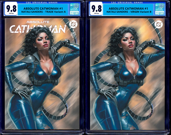 ABSOLUTE CATWOMAN #1 CGC 9.8 NATALI SANDERS EXCL TRADE & VIRGIN VARIANT-A & B OPTIONS BATMAN