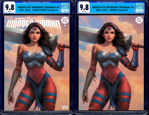 Absolute Wonder Woman 4 Will Jack Scott Snyder Harley Quinn Batman Jim Lee Foil Virgin Variant DC Comics Marvel Comics Spider-man X-Men Batman Joker East Side Comics Virgin Exclusive cgc signed ss comics