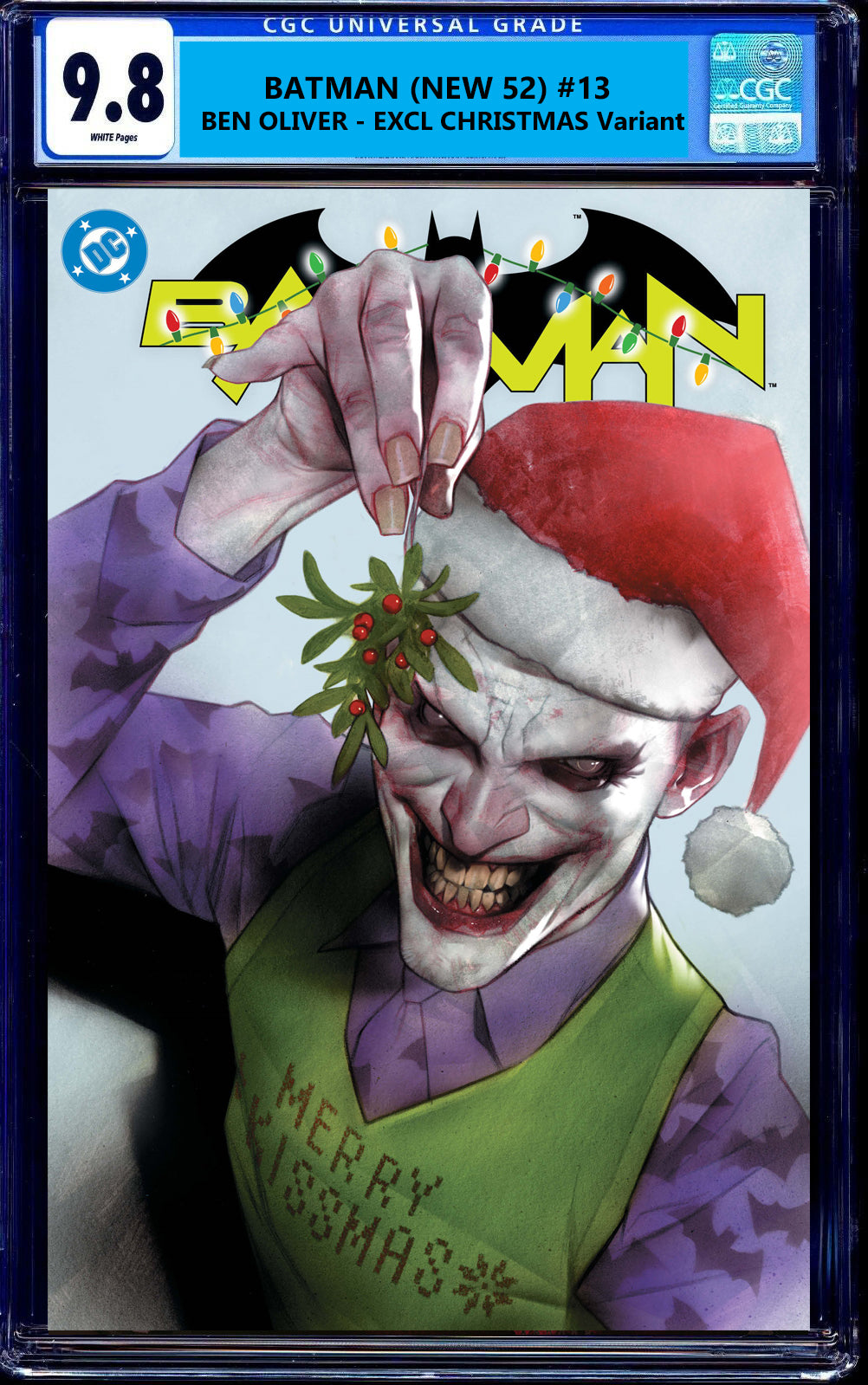 Batman New 52 13 Death of the Family Ben Oliver Christmas Natali Sanders Joker Harley Quinn Batman Jim Lee Foil Virgin Variant DC Comics Marvel Comics Spider-man X-Men Batman Joker East Side Comics Virgin Exclusive cgc signed ss comics