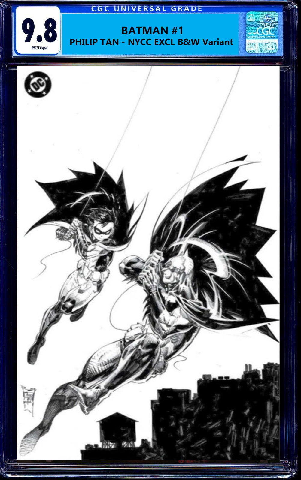 BATMAN #1 CGC 9.8 PHILIP TAN NYCC 2025 EXCL "B&W VIRGIN" VARIANT LTD 90 W/ COA