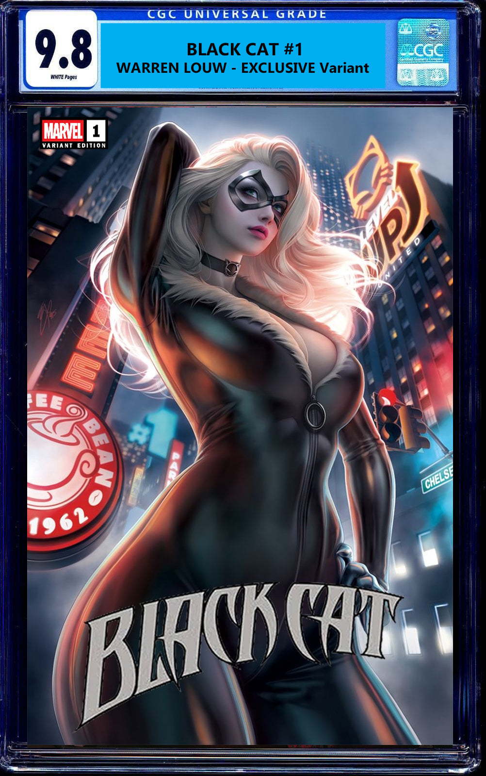 Black Cat #1 Warren Louw Adam Hughes Venom Amazing Spider-man X-Men Catwoman Deadpool Spider-man Miles Morales Venom Virgin Variant DC Comics Marvel Comics X-Men Batman Joker East Side Comics Virgin Exclusive cgc signed ss comics
