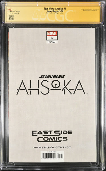 AHSOKA #1 CGC SS 9.8 ROSARIO DAWSON SIGNED NYCC RAHZZAH "VIRGIN" VARIANT STAR WARS