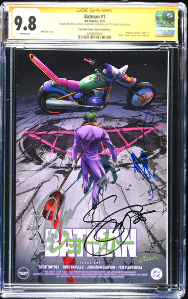 BATMAN (NEW 52) #1 CGC SS 9.8 SIGNED X3 SCOTT SNYDER & CAPULLO EXCL AKIRA JOKER VARIANT
