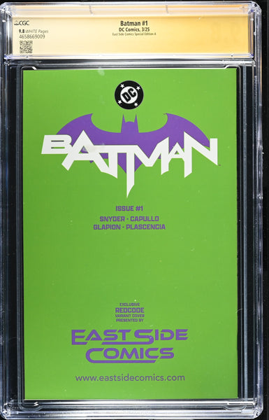 BATMAN (NEW 52) #1 CGC SS 9.8 SIGNED X3 SCOTT SNYDER & CAPULLO EXCL AKIRA JOKER VARIANT
