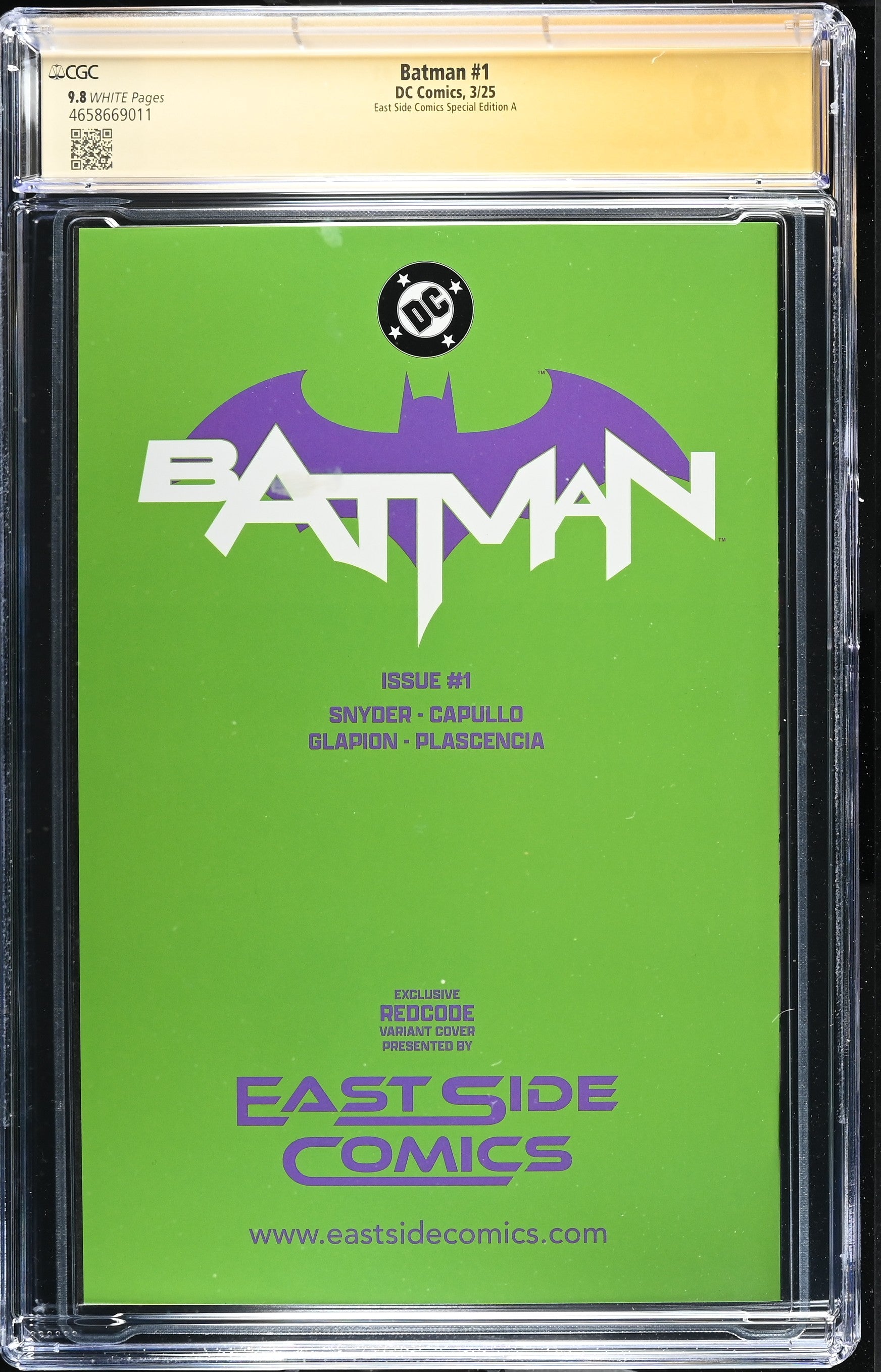 BATMAN (NEW 52) #1 CGC SS 9.8 SIGNED X3 SNYDER CAPULLO EXCL AKIRA