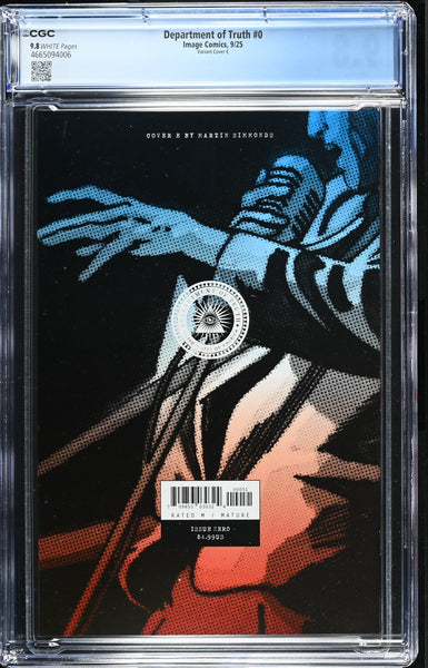 DEPARTMENT OF TRUTH #0 CGC 9.8 MARTIN SIMMONDS 1:50 RI ELVIS PRESLEY VARIANT