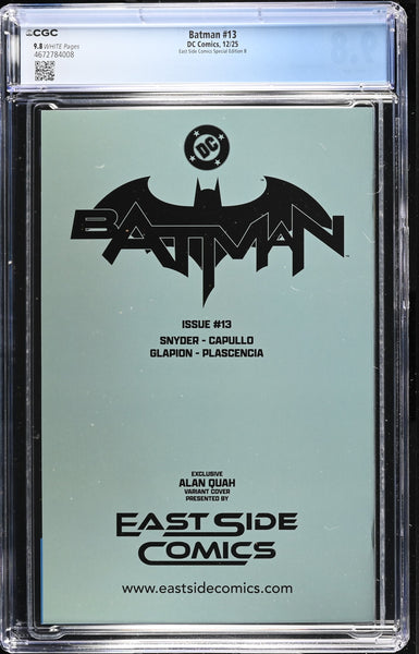 BATMAN (NEW 52) #13 CGC 9.8 ALAN QUAH EXCL "SHATTERED GLASS" VARIANT DEATH OF THE FAMILY LTD TO 500