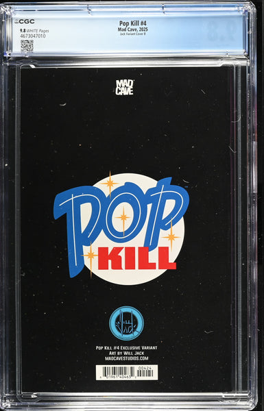POP KILL #4 CGC 9.8 WILL JACK EXCL "RISQUE POP" STORE VARIANT-B HOT