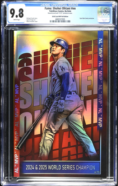 FAME: SHOHEI OHTANI #1 CGC 9.8 COMIC BOOK TOPPS "MVP CELEBRATION" FOIL VARIANT LTD 75 COPIES