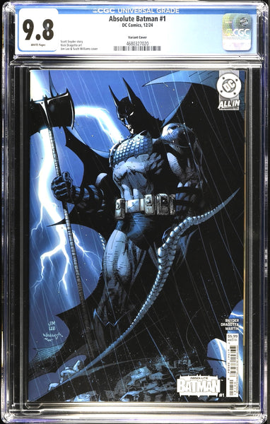 ABSOLUTE BATMAN #1 CGC 9.8 JIM LEE 1st PRINT CARDSTOCK VARIANT-B