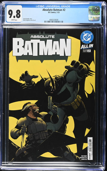 ABSOLUTE BATMAN #2 CGC 9.8 NICK DRAGOTTA FIRST PRINT COVER-A VARIANT