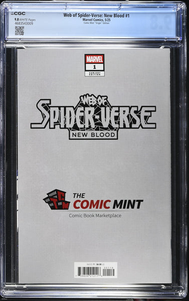 WEB OF SPIDER-VERSE NEW BLOOD #1 CGC 9.8 BALDARI NYCC 2025 EXCL VIRGIN VARIANT LTD TO 500