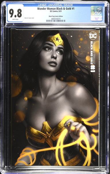 WONDER WOMAN BLACK & GOLD #1 CGC 9.8 WARREN LOUW VIRGIN VARIANT-B