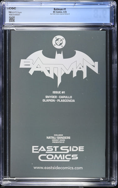 BATMAN (NEW 52) #1 CGC 9.8 NATALI SANDERS CHRISTMAS HARLEY QUINN EXCL VARIANT