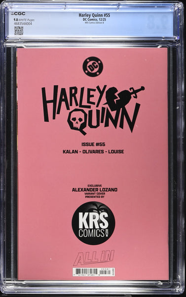 HARLEY QUINN #55 CGC 9.8 ALEXANDER LOZANO EXCL VIRGIN VARIANT-B