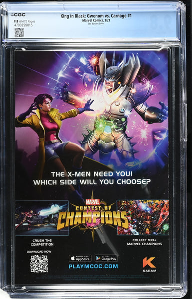 KING IN BLACK GWENOM VS CARNAGE 1 CGC 9.8 INHYUK LEE 1:25 VARIANT