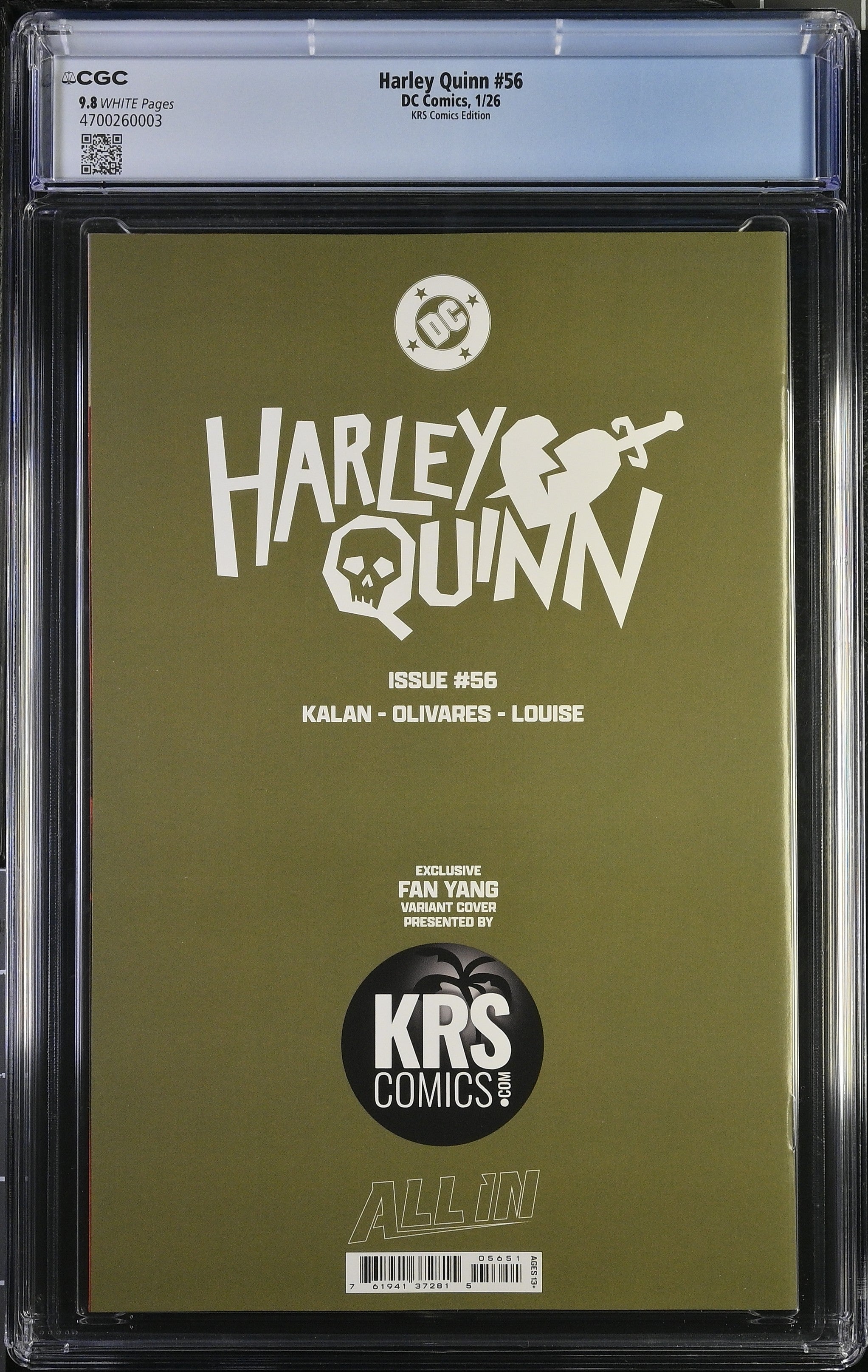 HARLEY QUINN #56 CGC 9.8 FAN YANG EXCL POISON IVY VARIANT LTD 800
