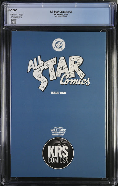 ALL STAR COMICS #58 CGC 9.9 BLIND BAG WILL JACK POWER GIRL VIRGIN VARIANT LTD 500 NOT 9.8