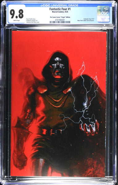 FANTASTIC FOUR #1 CGC 9.8 GABRIELE DELL OTTO NYCC 2025 EXCL DR. DOOM "VIRGIN" VARIANT