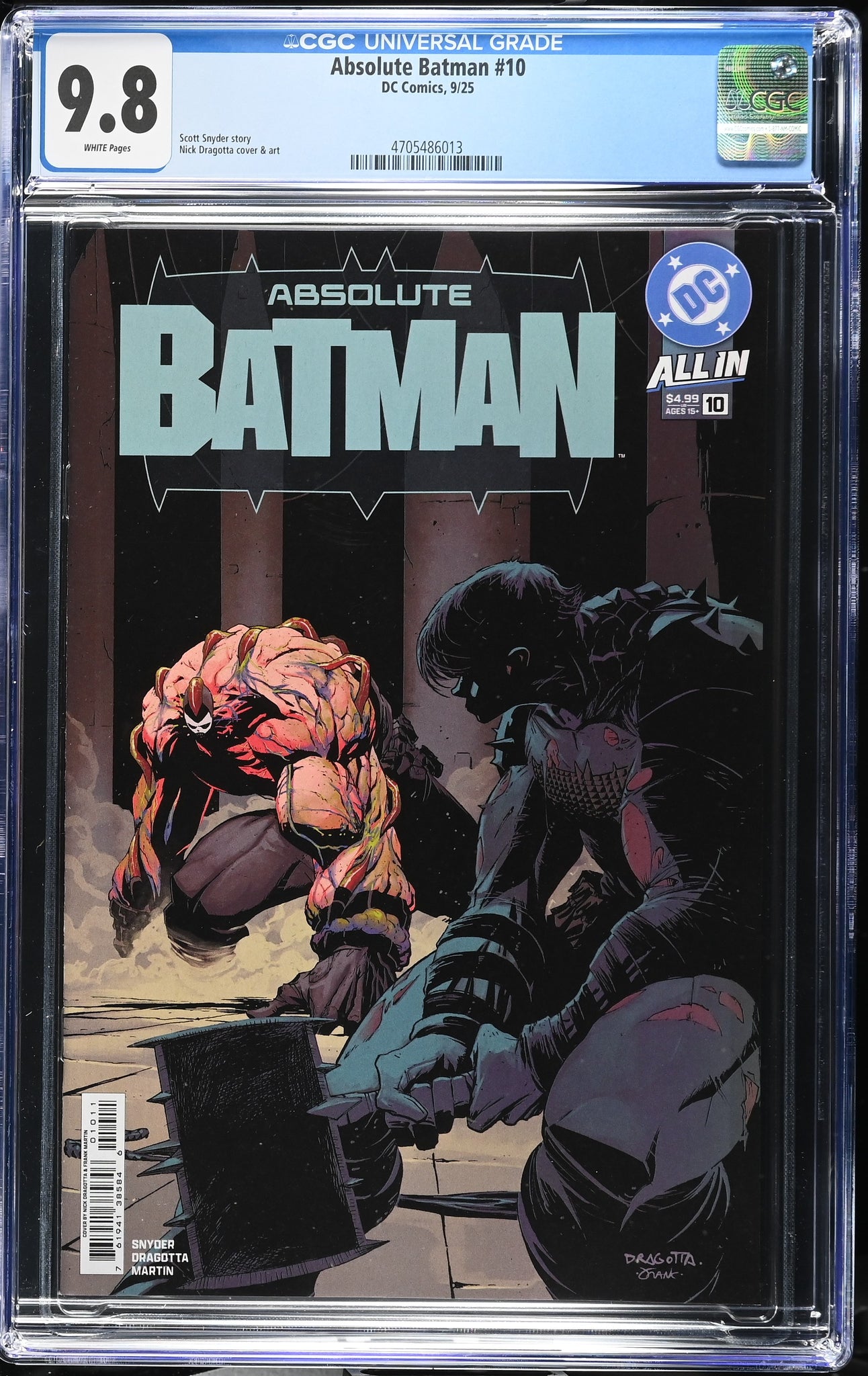 ABSOLUTE BATMAN #10 CGC 9.8 NICK DRAGOTTA FIRST PRINT COVER-A