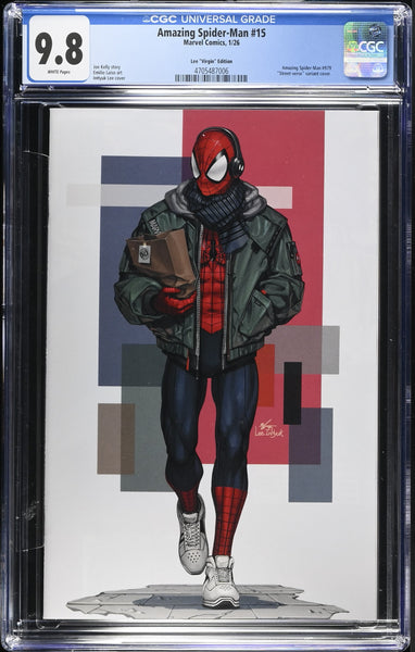 AMAZING SPIDER-MAN #15 CGC 9.8 INHYUK LEE 1:25 RI STREET VERSE VIRGIN VARIANT