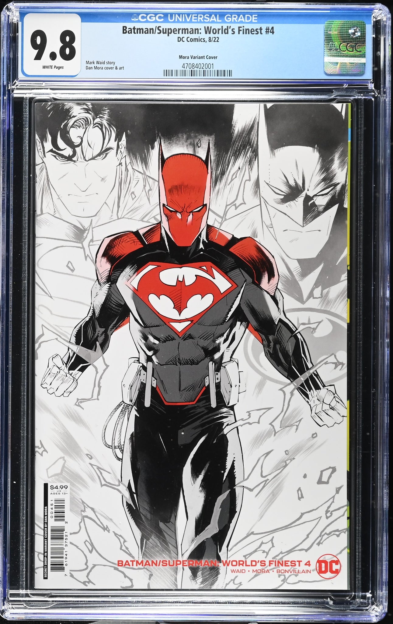 BATMAN SUPERMAN WORLD'S FINEST #4 CGC 9.8 DAN MORA FUSION VARIANT