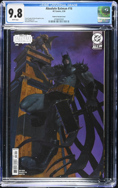 ABSOLUTE BATMAN #16 CGC 9.8 FEDERICI 1:25 RI INCENTIVE VARIANT SCOTT SNYDER