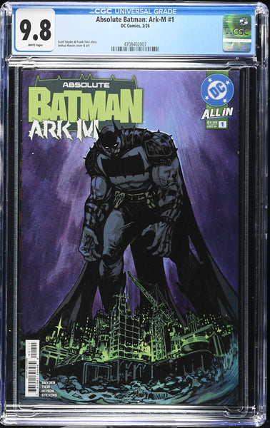 ABSOLUTE BATMAN ARK M #1 CGC 9.8 HIXSON FIRST PRINT COVER-A VARIANT DEATHSTROKE