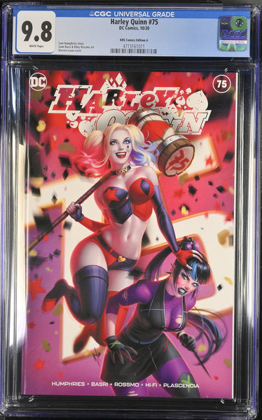 HARLEY QUINN #75 CGC 9.8 WARREN LOUW VS PUNCHLINE VARIANTS