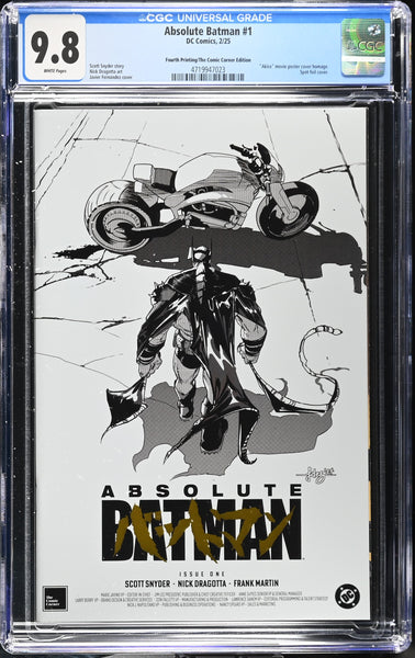 ABSOLUTE BATMAN #1 CGC 9.8 FERNANDEZ EXCL "GOLD FOIL" AKIRA 4th PRINT VARIANT