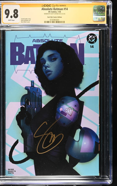 ABSOLUTE BATMAN #14 CGC SS 9.8 SCOTT SNYDER SIGNED OLIVER EXCL CATWOMAN VARIANT