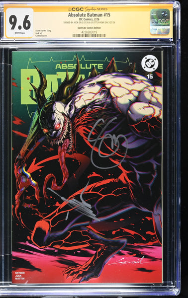 ABSOLUTE BATMAN #15 CGC SS 9.6 COTT SNYDER & JOCK SIGNED GODTAIL EXCL JOKER VARIANT