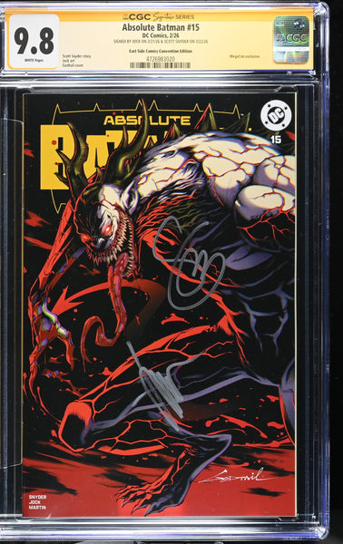 ABSOLUTE BATMAN #15 CGC SS 9.8 COTT SNYDER & JOCK SIGNED GODTAIL MEGACON EXCL VARIANT