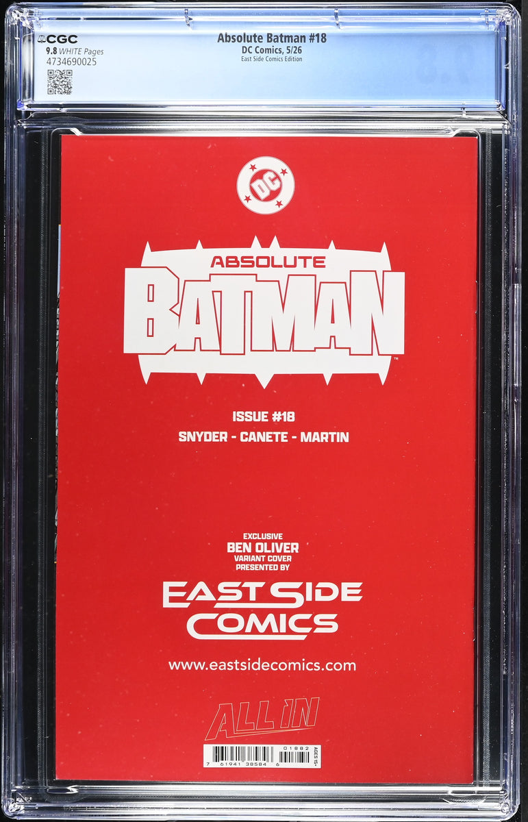 ABSOLUTE BATMAN #18 CGC 9.8 BEN OLIVER EXCL POISON IVY VARIANT